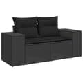 Miniatyrbillede 4 af 11: vidaXL sofasæt til haven 7 dele med hynder polyrattan sort