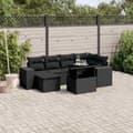 Miniatyrbillede 2 af 11: vidaXL sofasæt til haven 7 dele med hynder polyrattan sort