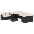 Miniatyrbillede 3 af 11: vidaXL sofasæt til haven 11 dele med hynder polyrattan sort