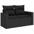 Miniatyrbillede 4 af 11: vidaXL sofasæt til haven 7 dele med hynder polyrattan sort