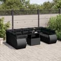 Miniatyrbillede 2 af 11: vidaXL sofasæt til haven 10 dele med hynder polyrattan sort