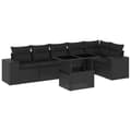 Miniatyrbillede 3 af 11: vidaXL sofasæt til haven 7 dele med hynder polyrattan sort