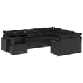 Miniatyrbillede 3 af 11: vidaXL sofasæt til haven 10 dele med hynder polyrattan sort