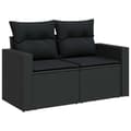 Miniatyrbillede 4 af 11: vidaXL sofasæt til haven 10 dele med hynder polyrattan sort