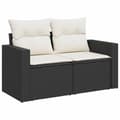 Miniatyrbillede 4 af 11: vidaXL sofasæt til haven 7 dele med hynder polyrattan sort