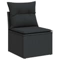Miniatyrbillede 6 af 11: vidaXL sofasæt til haven 7 dele med hynder polyrattan sort