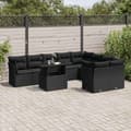 Miniatyrbillede 2 af 11: vidaXL sofasæt til haven 10 dele med hynder polyrattan sort