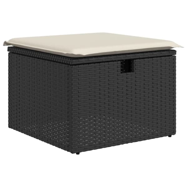 vidaXL sofasæt til haven 8 dele med hynder polyrattan sort