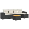 Miniatyrbillede 1 af 4: vidaXL sofasæt til haven 6 dele med hynder polyrattan sort
