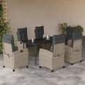 Miniatyrbillede 1 af 11: vidaXL spisebordssæt til haven 7 dele med hynder polyrattan lysegrå