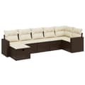 Miniatyrbillede 3 af 5: vidaXL sofasæt til haven 7 dele med hynder polyrattan brun