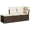 Miniatyrbillede 1 af 3: vidaXL sofasæt til haven 3 dele med hynder polyrattan brun