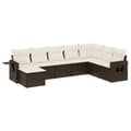 Miniatyrbillede 1 af 3: vidaXL sofasæt til haven 8 dele med hynder polyrattan brun