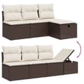 Miniatyrbillede 4 af 5: vidaXL sofasæt til haven 7 dele med hynder polyrattan brun