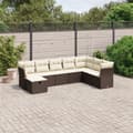 Miniatyrbillede 2 af 5: vidaXL sofasæt til haven 8 dele med hynder polyrattan brun