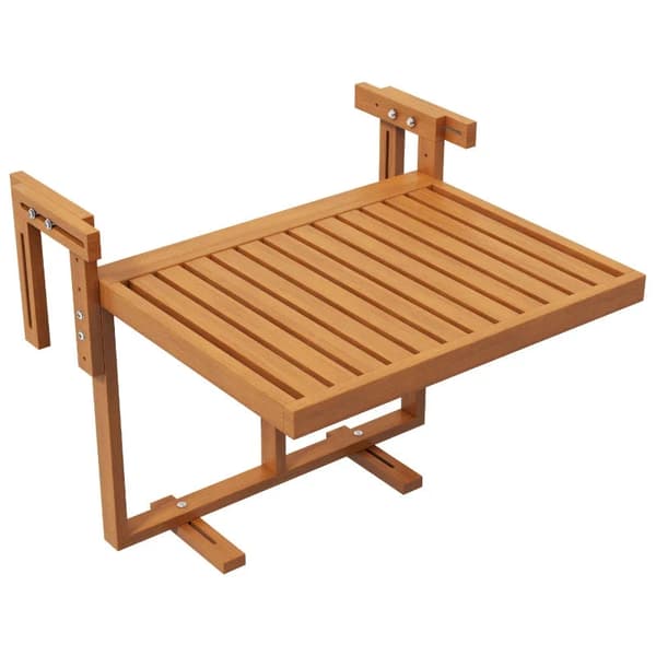 Rootz-riippuva pöytä - Korkeussäädettävä - Puutarhapöytä - Säänkestävä - Kokoontaittuva ulkopöytä - Mänty - Tiikkipuu - 68W x 65D x 40,5 -55K cm