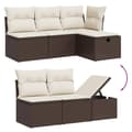 Miniatyrbillede 4 af 5: vidaXL sofasæt til haven 6 dele med hynder polyrattan brun