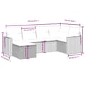 Miniatyrbillede 5 af 5: vidaXL sofasæt til haven 6 dele med hynder polyrattan brun