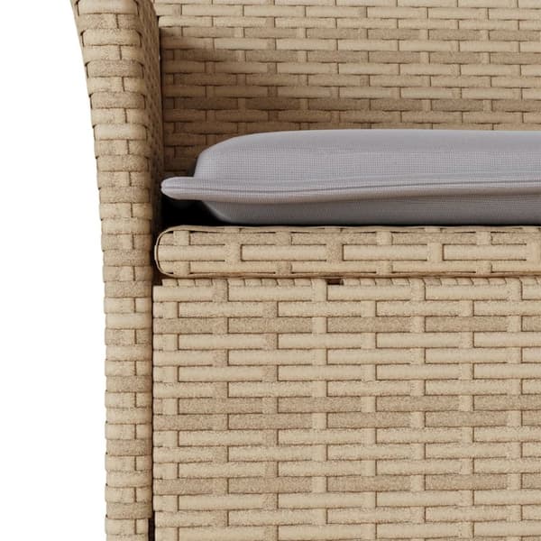 vidaXL Matgrupp för trädgård med dynor 11delar beige konstrotting&glas