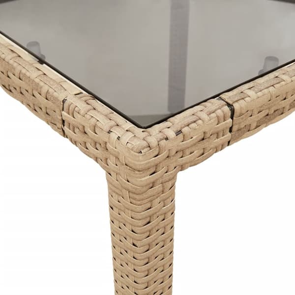 vidaXL Matgrupp för trädgård med dynor 11delar beige konstrotting&glas