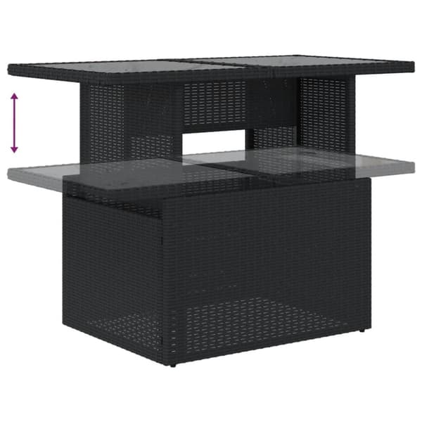 vidaXL sofasæt til haven 7 dele med hynder polyrattan sort