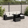 Miniatyrbillede 11 af 11: vidaXL sofasæt til haven 6 dele med hynder polyrattan sort