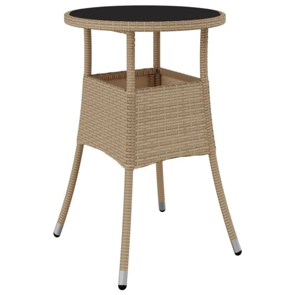 vidaXL spisebordssæt til haven 3 dele med hynder polyrattan og glas