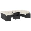 Miniatyrbillede 1 af 11: vidaXL sofasæt til haven 11 dele med hynder polyrattan sort