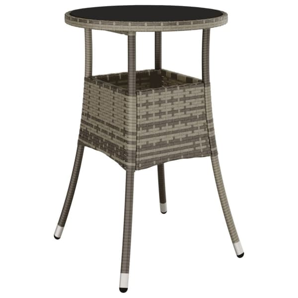 vidaXL spisebordssæt til haven 5dele med hynder polyrattan og glas grå