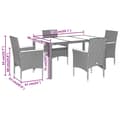 Miniatyrbillede 7 af 10: vidaXL spisebordssæt til haven 5dele m. hynder polyrattan akacie beige