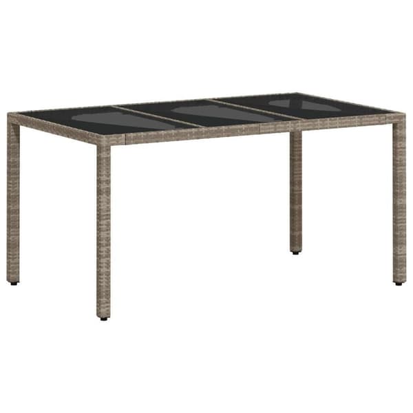 vidaXL spisebordssæt til haven 5 dele med hynder polyrattan og glas