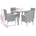 Miniatyrbillede 6 af 10: vidaXL spisebordssæt til haven 5dele med hynder polyrattan og glas grå