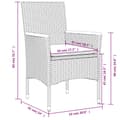 Miniatyrbillede 7 af 10: vidaXL spisebordssæt til haven 5dele med hynder polyrattan og glas grå