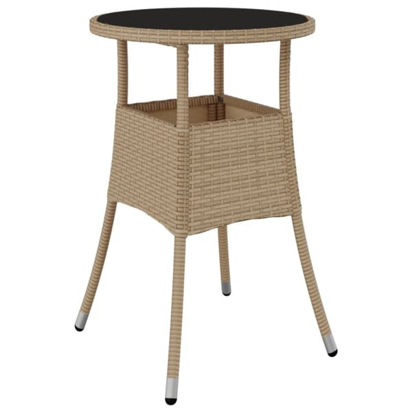 vidaXL spisebordssæt til haven 5 dele med hynder polyrattan og glas