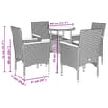 Miniatyrbillede 7 af 10: vidaXL spisebordssæt til haven 5 dele med hynder polyrattan og glas