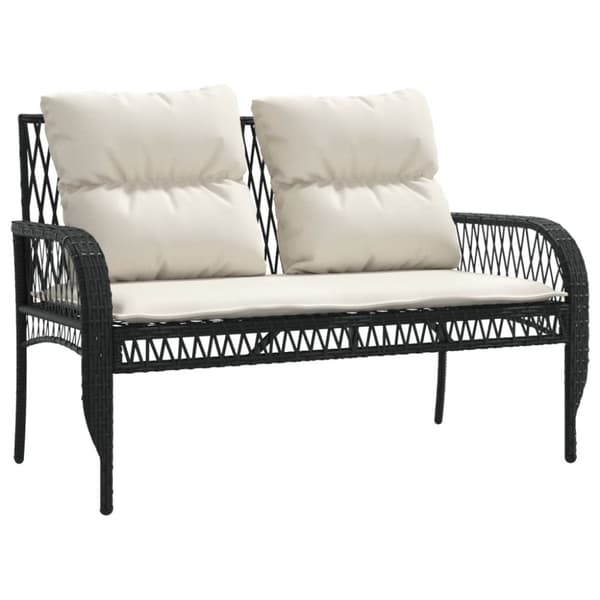 vidaXL sofasæt til haven 4 dele med hynder polyrattan sort