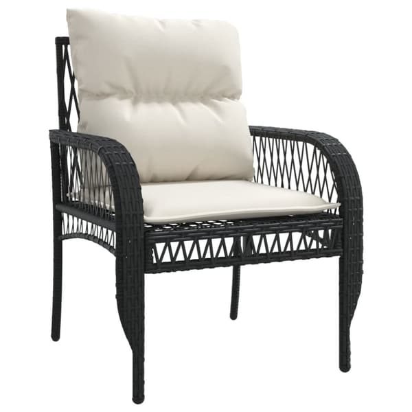 vidaXL sofasæt til haven 4 dele med hynder polyrattan sort