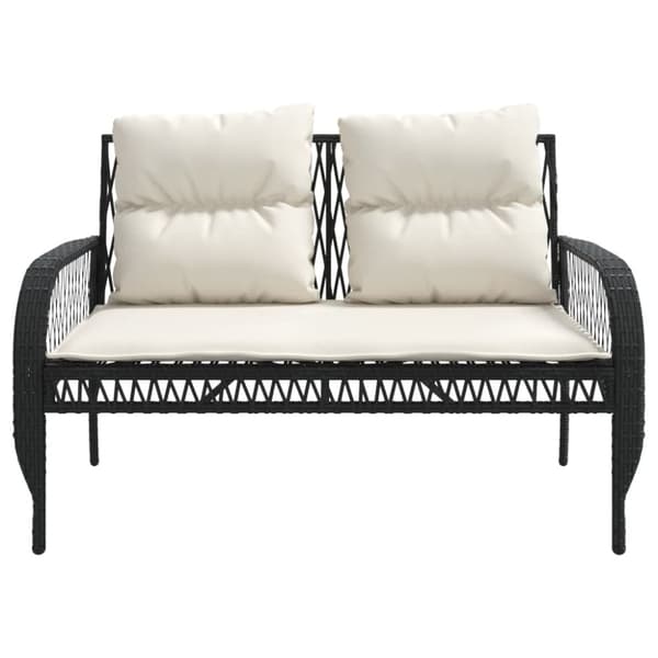 vidaXL sofasæt til haven 4 dele med hynder polyrattan sort