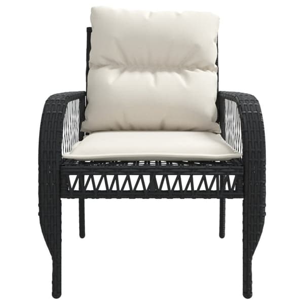 vidaXL sofasæt til haven 4 dele med hynder polyrattan sort