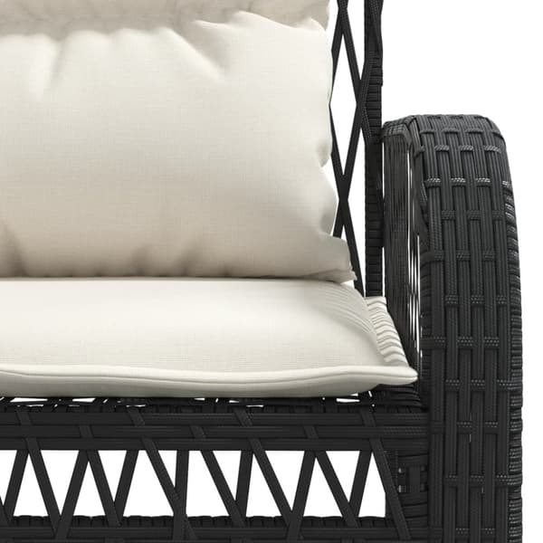 vidaXL sofasæt til haven 4 dele med hynder polyrattan sort