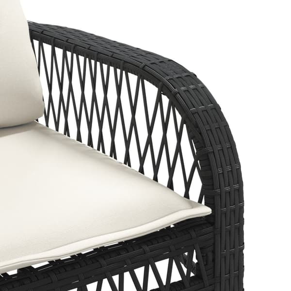 vidaXL sofasæt til haven 4 dele med hynder polyrattan sort