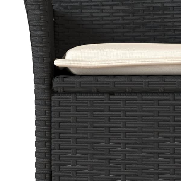 vidaXL spisebordssæt til haven 5dele m. hynder polyrattan og glas sort