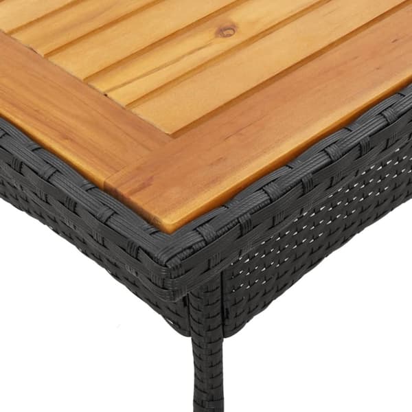 vidaXL spisebordssæt til haven 3dele m. hynder polyrattan og glas sort