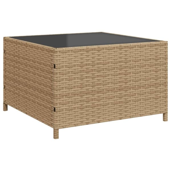 vidaXL Trädgårdssoffa med bord och dynor L-formad beige konstrotting