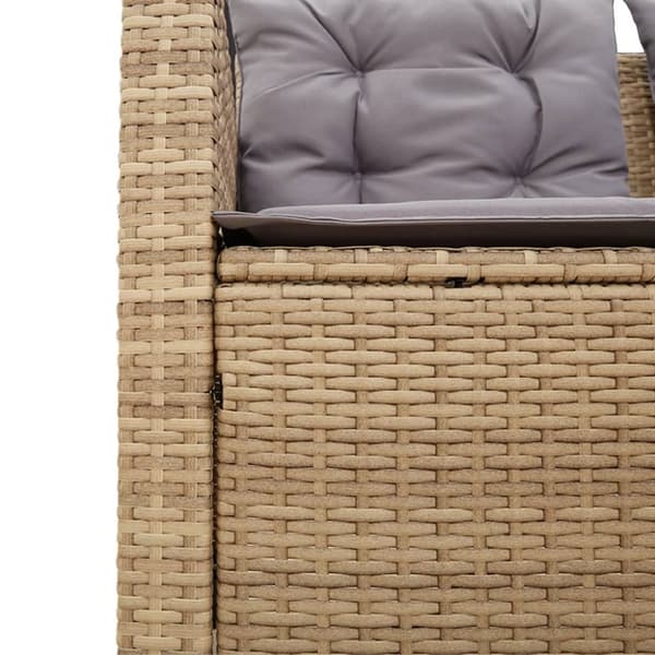 vidaXL Trädgårdssoffa med bord och dynor L-formad beige konstrotting
