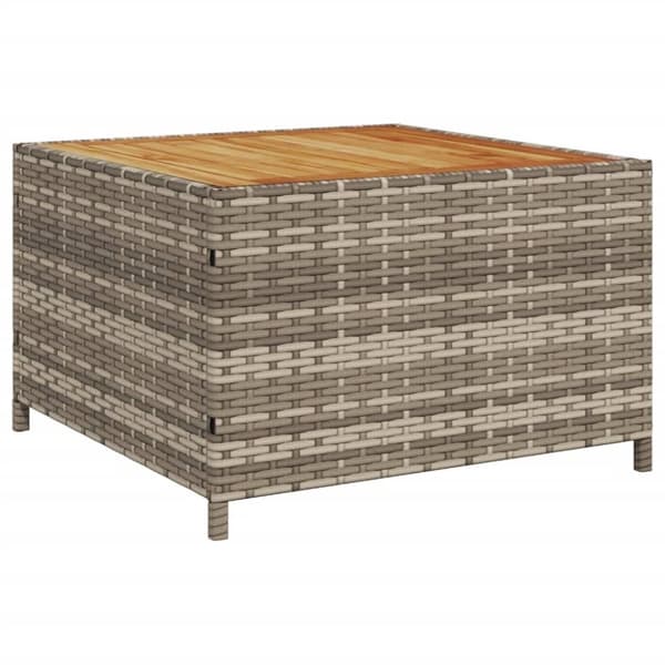 vidaXL havesofa med bord og hynder L-formet polyrattan grå