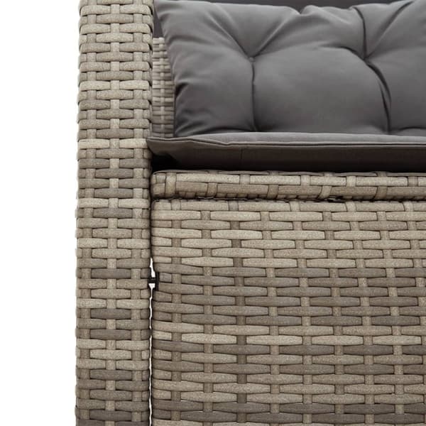 vidaXL havesofa med bord og hynder L-formet polyrattan grå