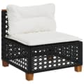Miniatyrbillede 3 af 11: vidaXL sofasæt til haven 6 dele med hynder polyrattan sort