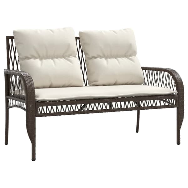 vidaXL sofasæt til haven 4 dele med hynder polyrattan brun