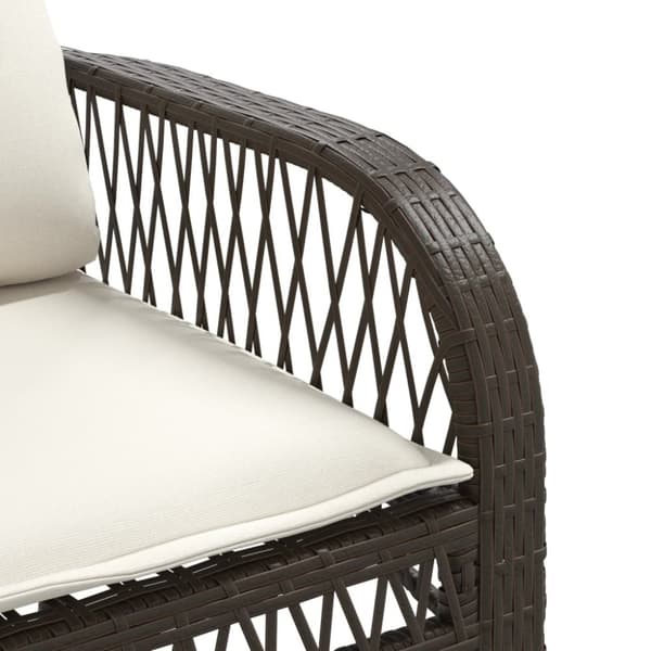 vidaXL sofasæt til haven 4 dele med hynder polyrattan brun